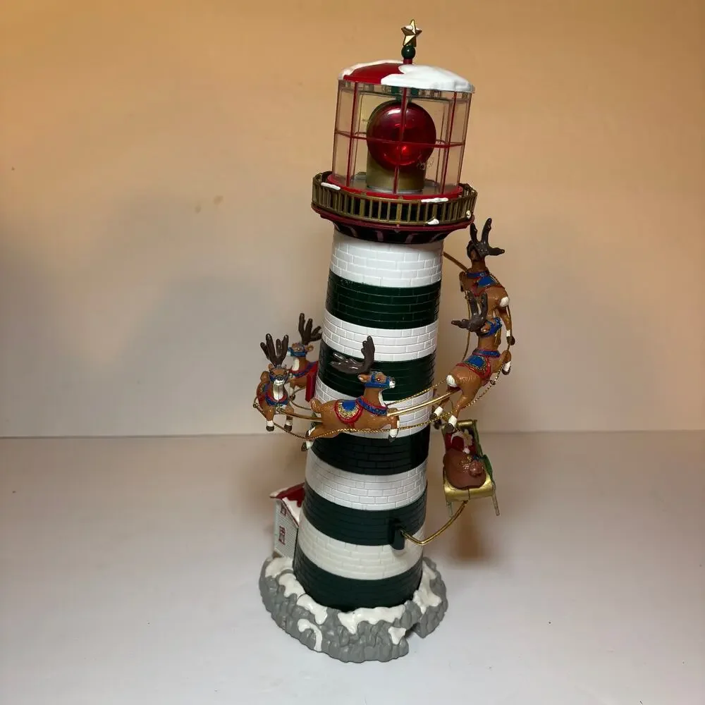 Vintage Mr. Christmas Holiday Lighthouse Rotating Light Missing pieces *READ